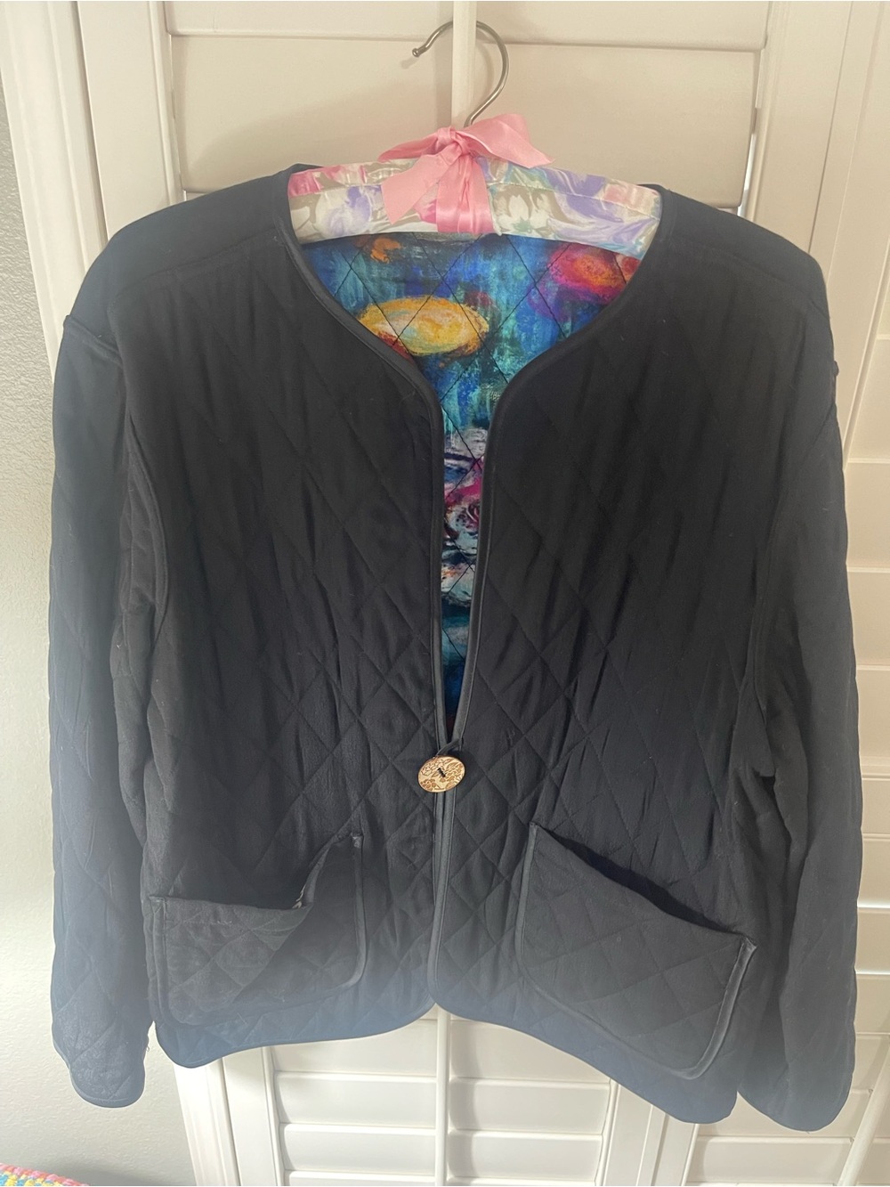 Reversible Quilted Black Women's Jacket.